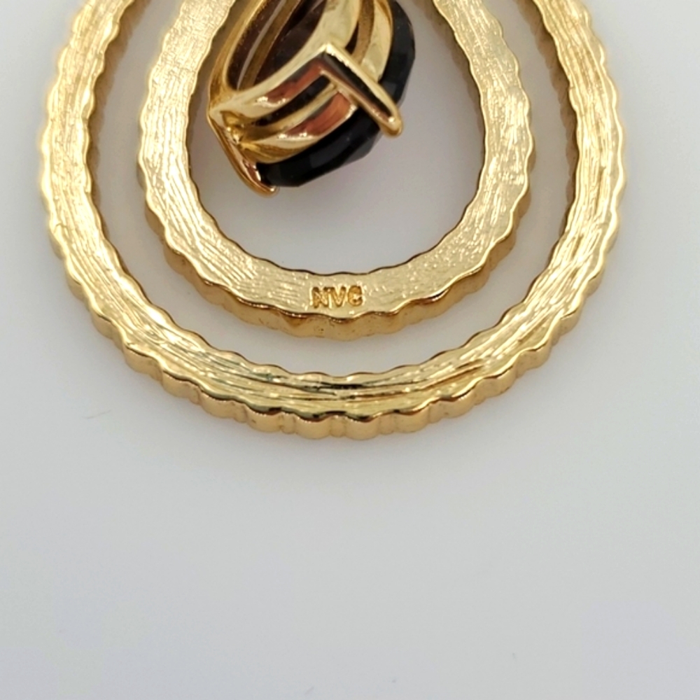 NVC Purple Rhinestones on Gold Tone Necklace - Picture 5 of 7